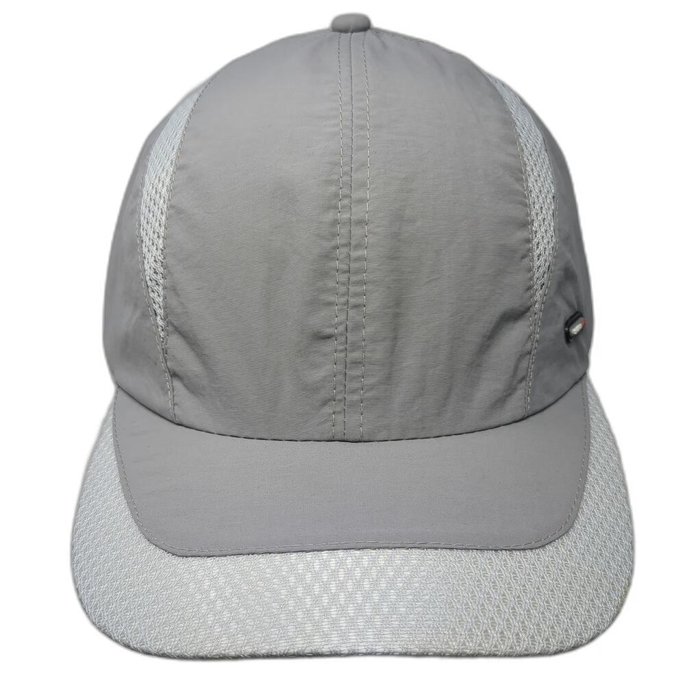 Baseball Cap Gray Silver One Size Mesh Inserts Polyester Adjustable Buckle Hat
